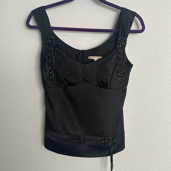 Nanette Lepore Tops - Nanette Lepore silk gorgeous blouse black embellished